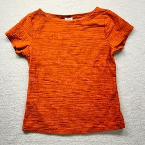J. Crew Orange Boatneck Shirt Textured Material Color OrangePumpkin Size XS